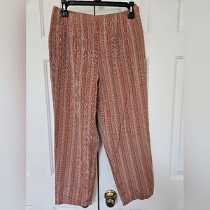Talbots Women’s Size 8 Capri Pants Silk Cotton Blend Striped Lined Zipper GUC